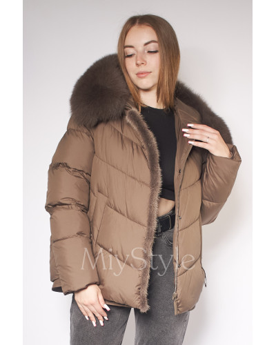 Жіноча зимова куртка з хутром (6080)