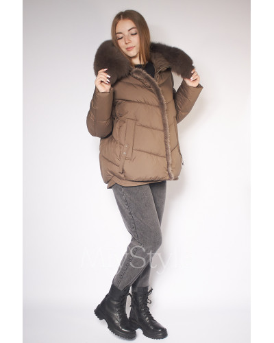Жіноча зимова куртка з хутром (6080)
