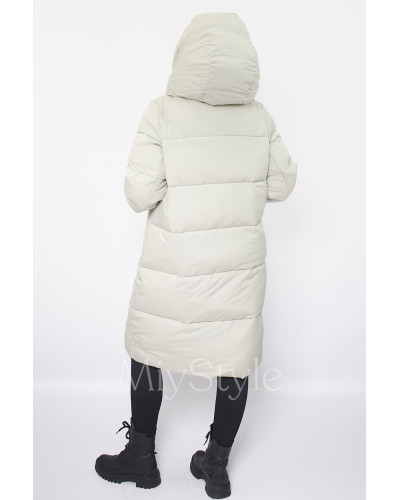 Довга двостороння жіноча зимова куртка (3280)