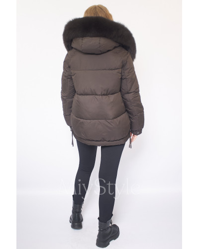 Жіноча зимова куртка з хутром (7007)