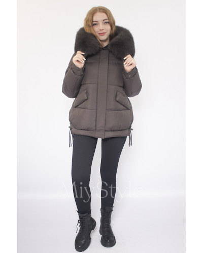 Жіноча зимова куртка з хутром (7007)