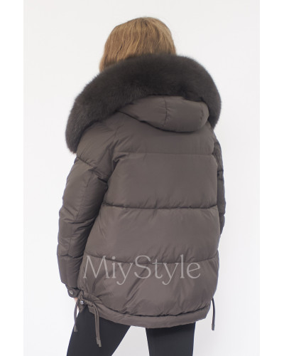 Жіноча зимова куртка з хутром (7007)