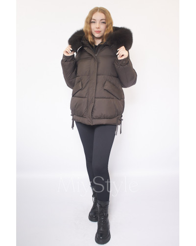Жіноча зимова куртка з хутром (7007)