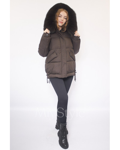 Жіноча зимова куртка з хутром (7007)