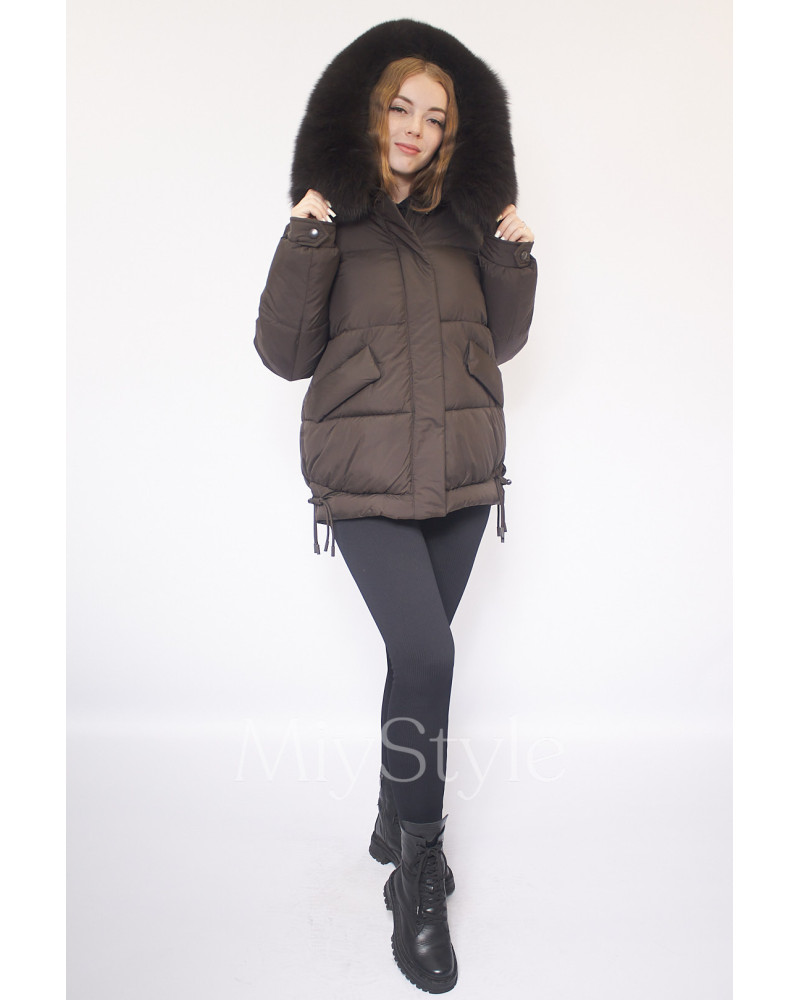 Жіноча зимова куртка з хутром (7007)