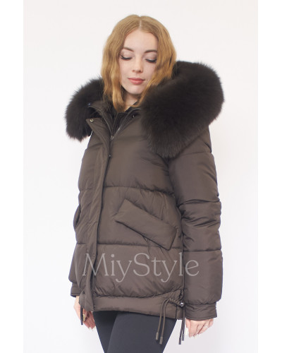 Жіноча зимова куртка з хутром (7007)