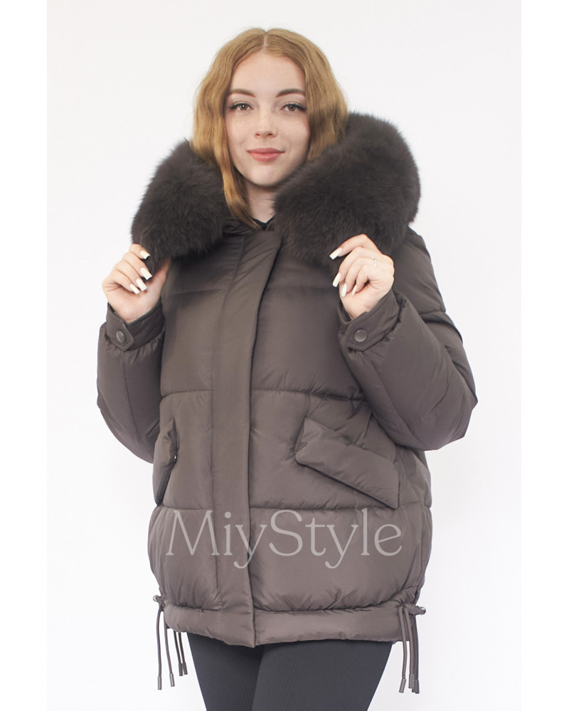 Жіноча зимова куртка з хутром (7007)