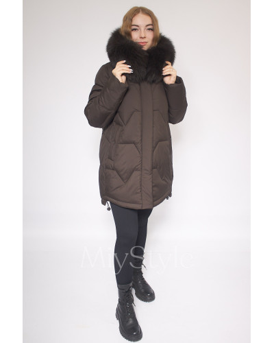 Жіноча зимова куртка з хутром (6020)