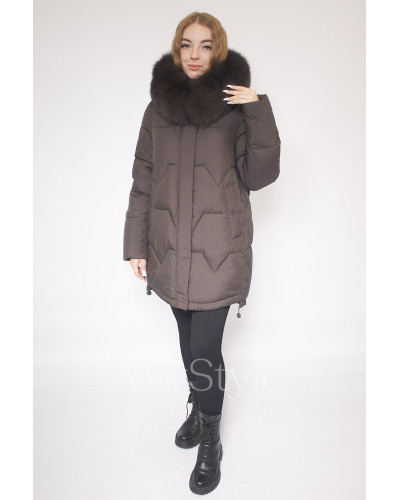 Жіноча зимова куртка з хутром (6020)