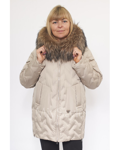 Жіночий пуховик в збільшених розмірах (10751)
