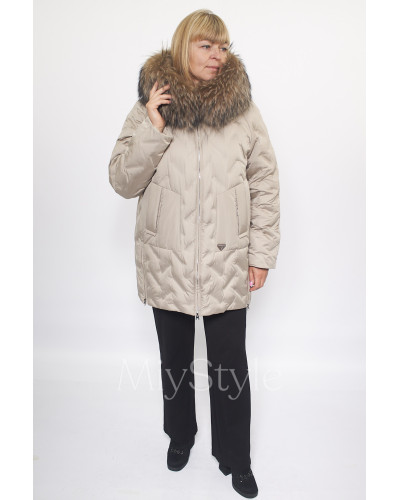 Жіночий пуховик в збільшених розмірах (10751)