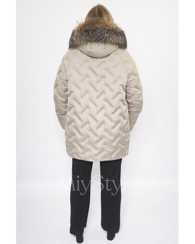 Жіночий пуховик в збільшених розмірах (10751)