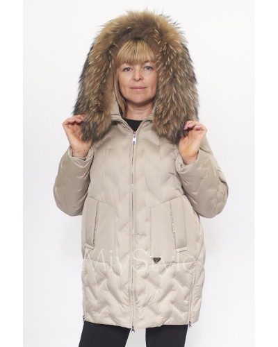Жіночий пуховик в збільшених розмірах (10751)